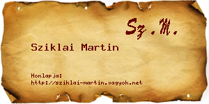 Sziklai Martin névjegykártya